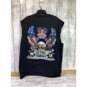 TROPICAL Y2K BOHO INDIE American Bald Eagle Thunder 2016 t shirt Men XL Black